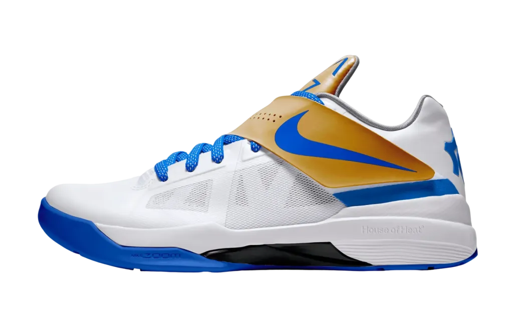 nike kd 4 white royal gold