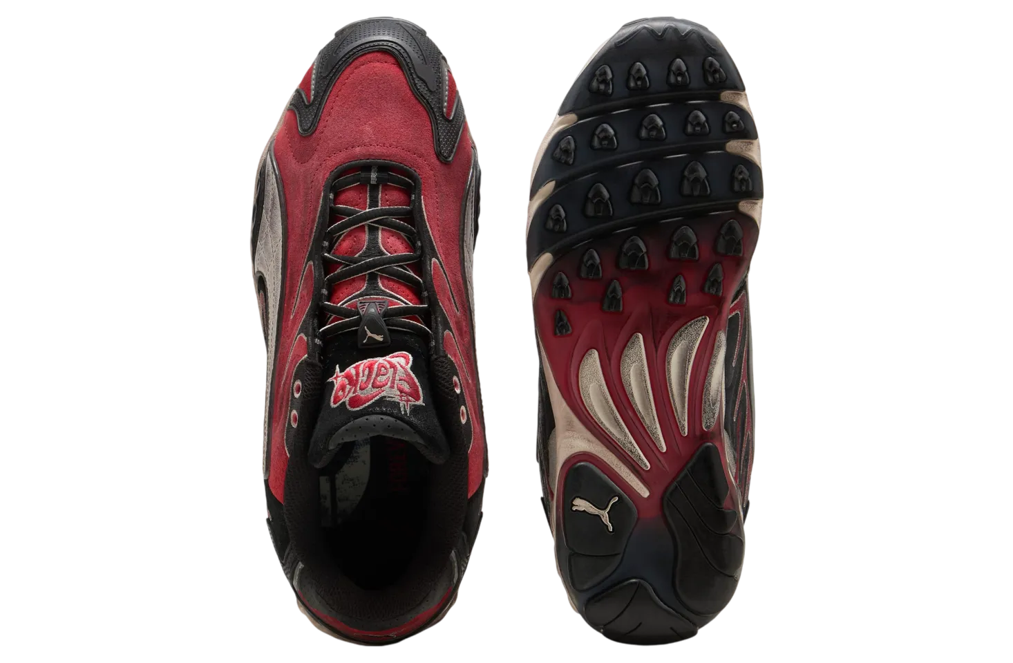 a ap rocky x puma inhale distressed black pop red 2