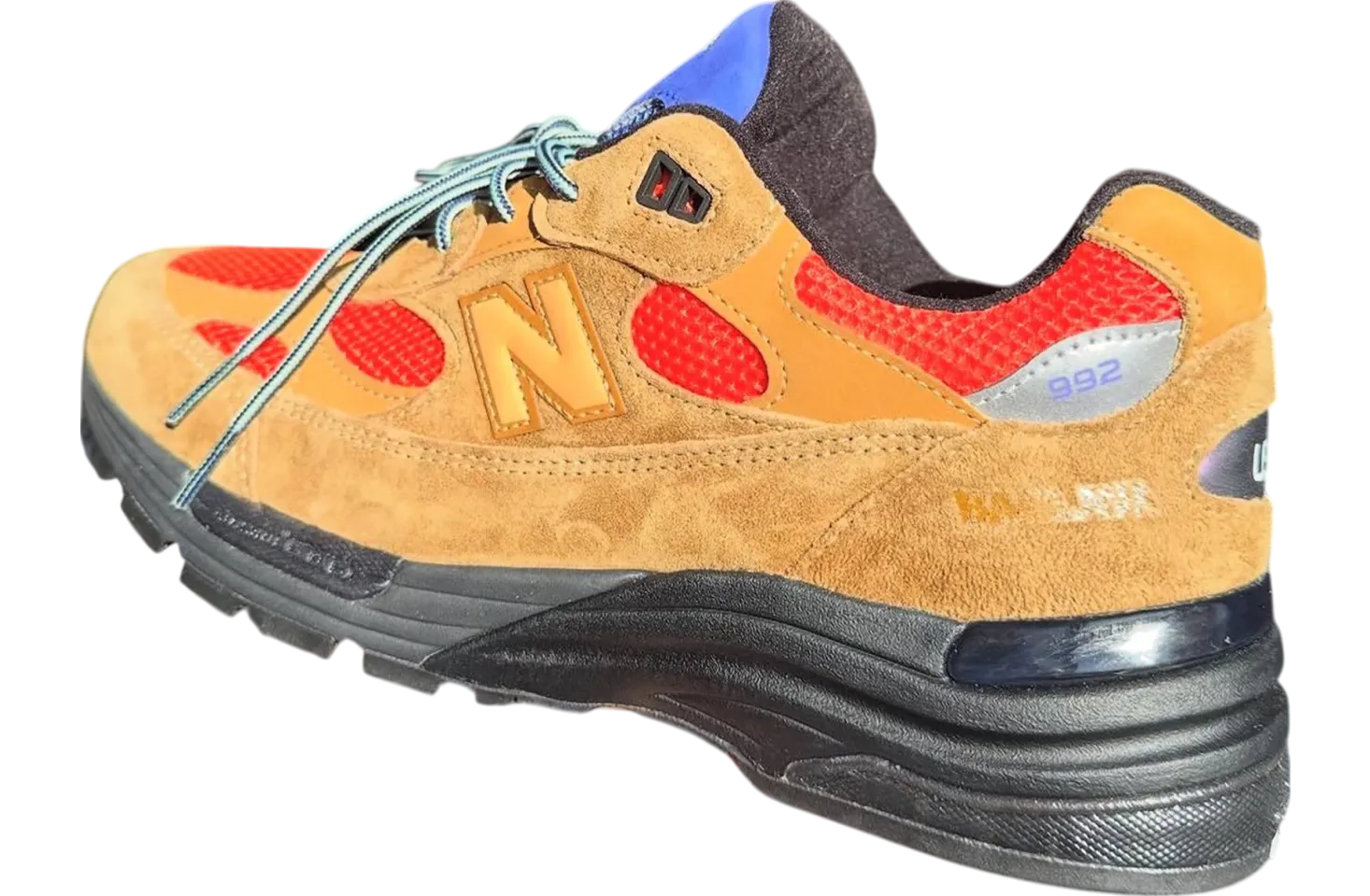 action bronson x new balance 992 tan red 0