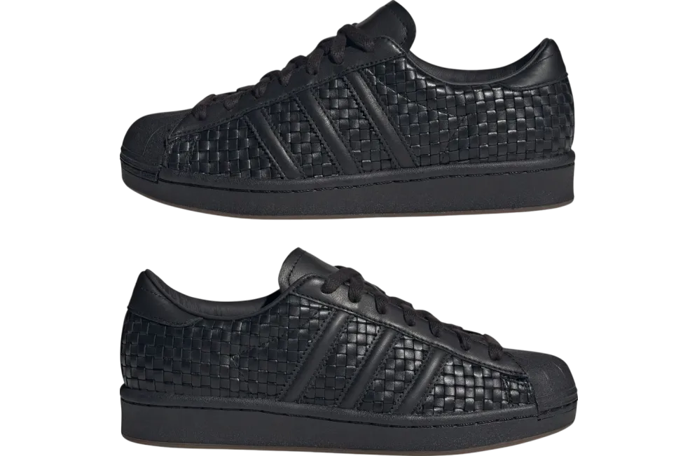 adidas superstar vintage black woven leather 7