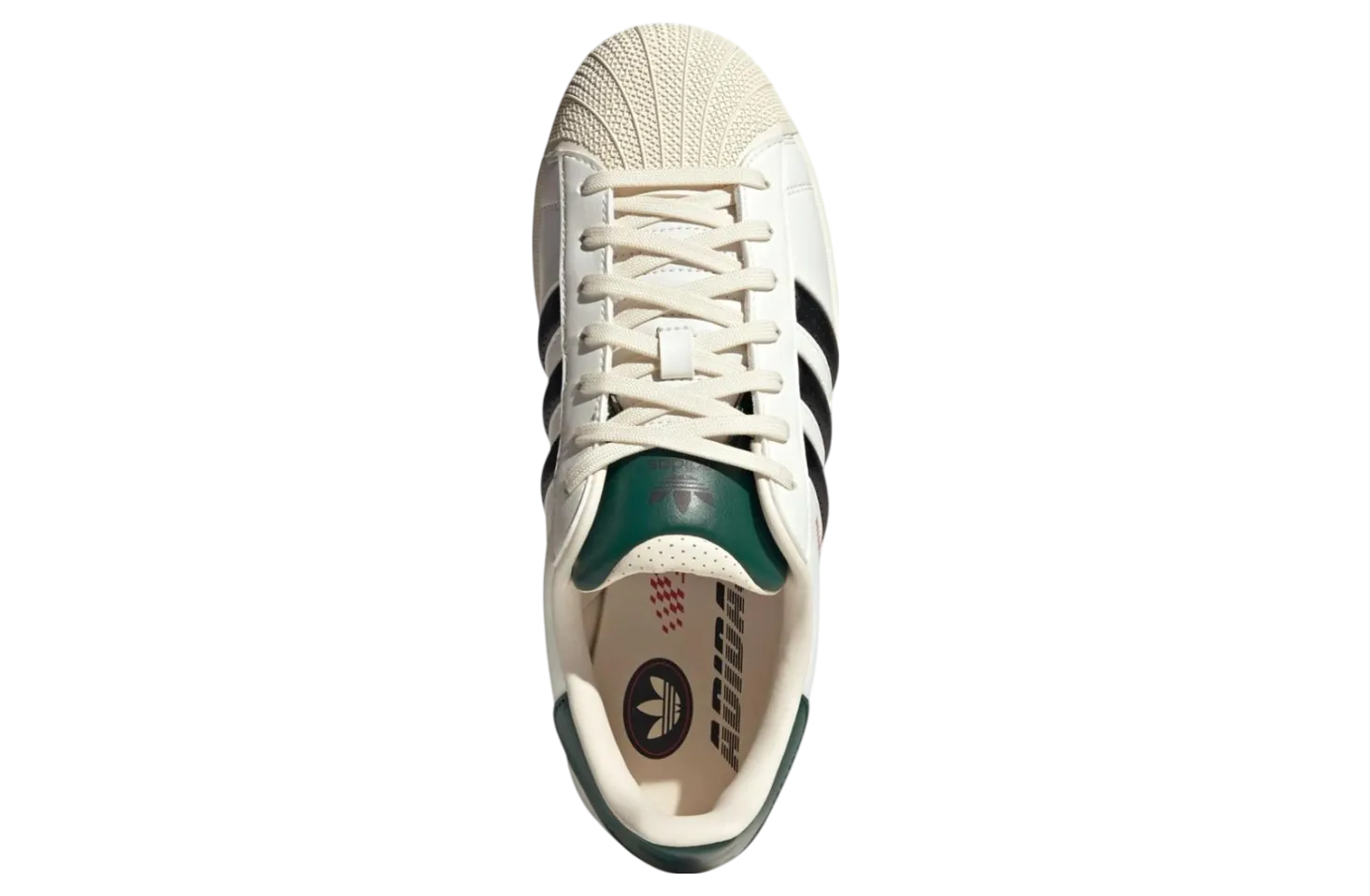 adidas superstar white black green 4
