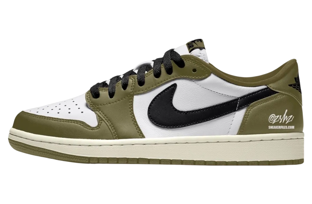 air jordan 1 low og medium olive black