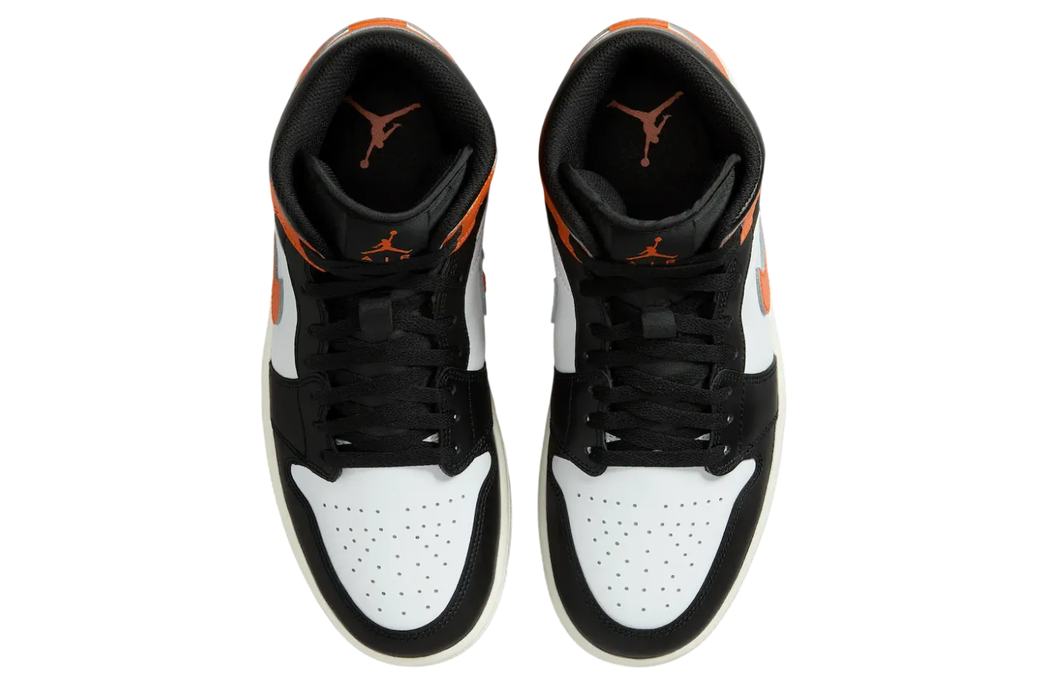 air jordan 1 mid black toe orange 2