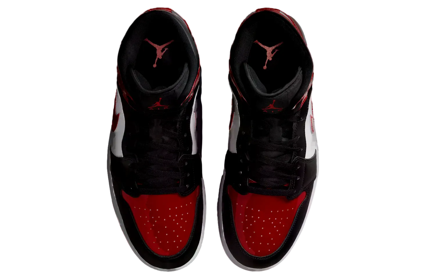 air jordan 1 mid black varsity red 2