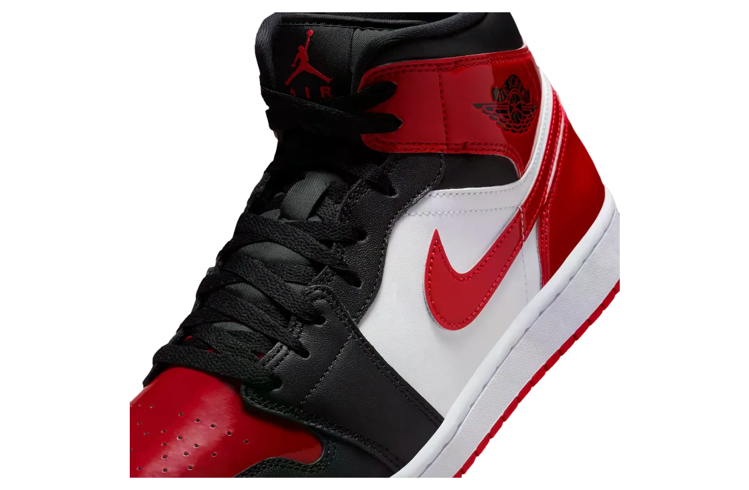 air jordan 1 mid black varsity red 5