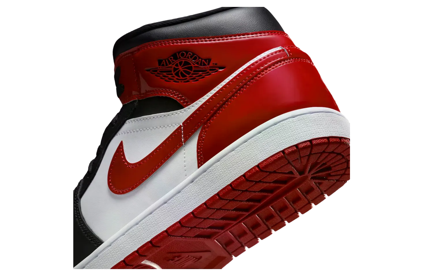 air jordan 1 mid black varsity red 6
