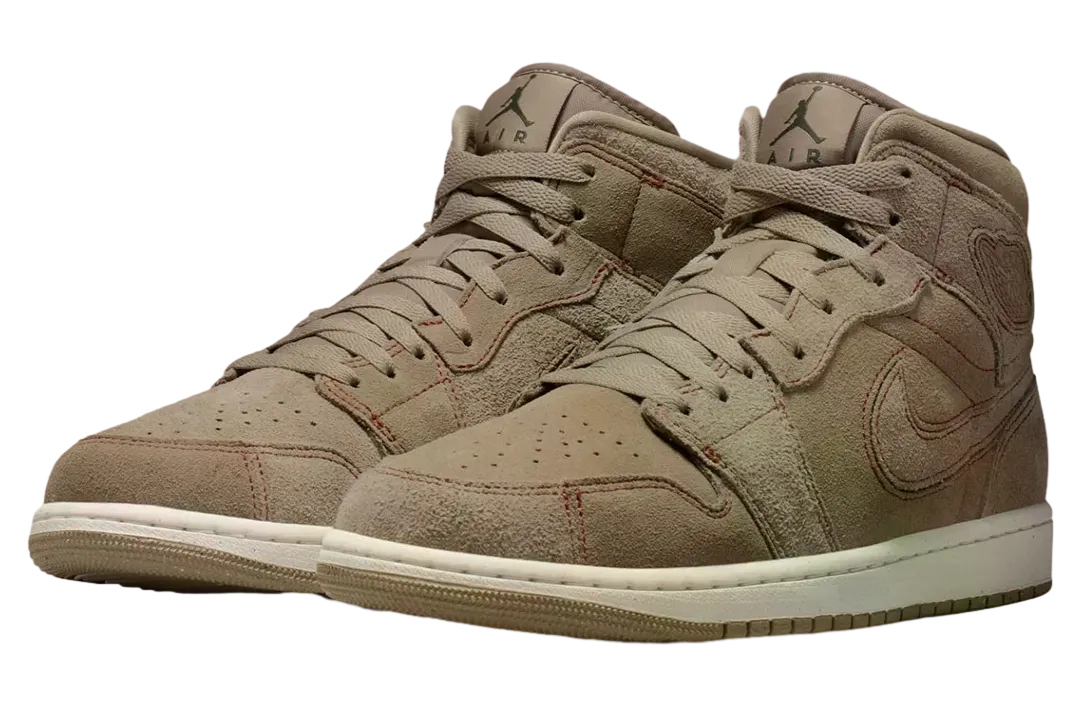 air jordan 1 mid khaki pecan 0