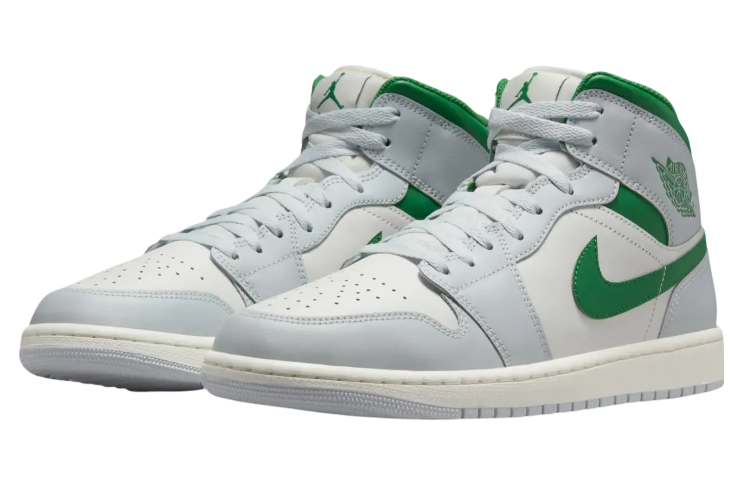 air jordan 1 mid white lucky green 0