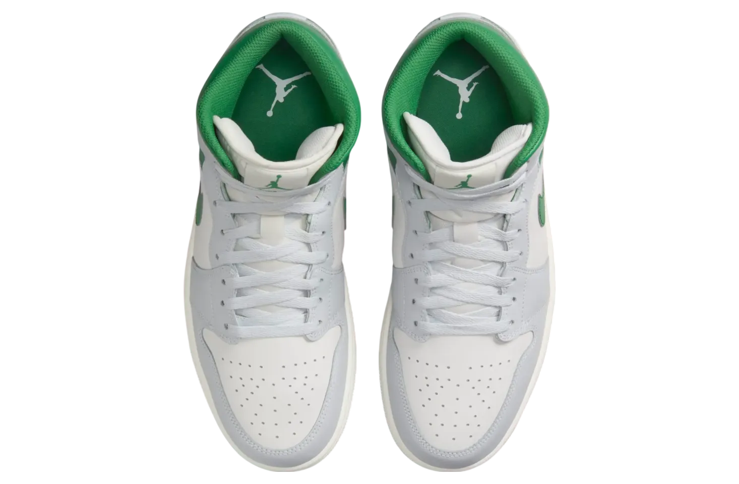 air jordan 1 mid white lucky green 2