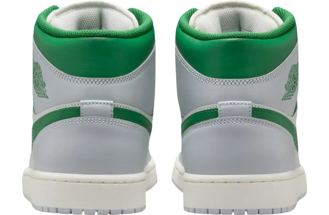air jordan 1 mid white lucky green 3