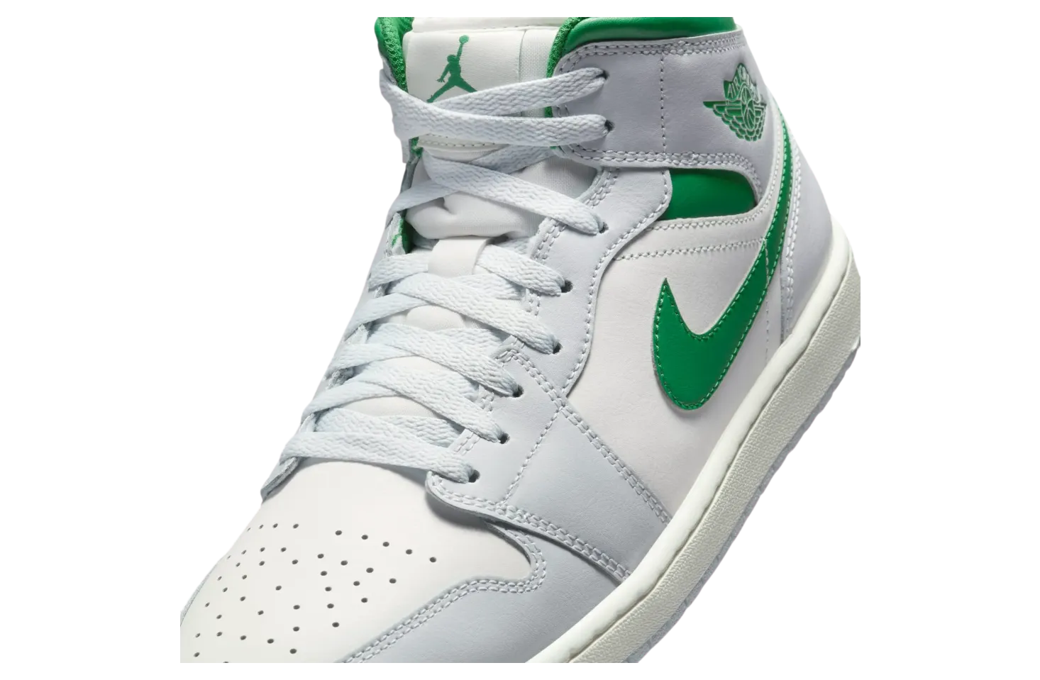 air jordan 1 mid white lucky green 5