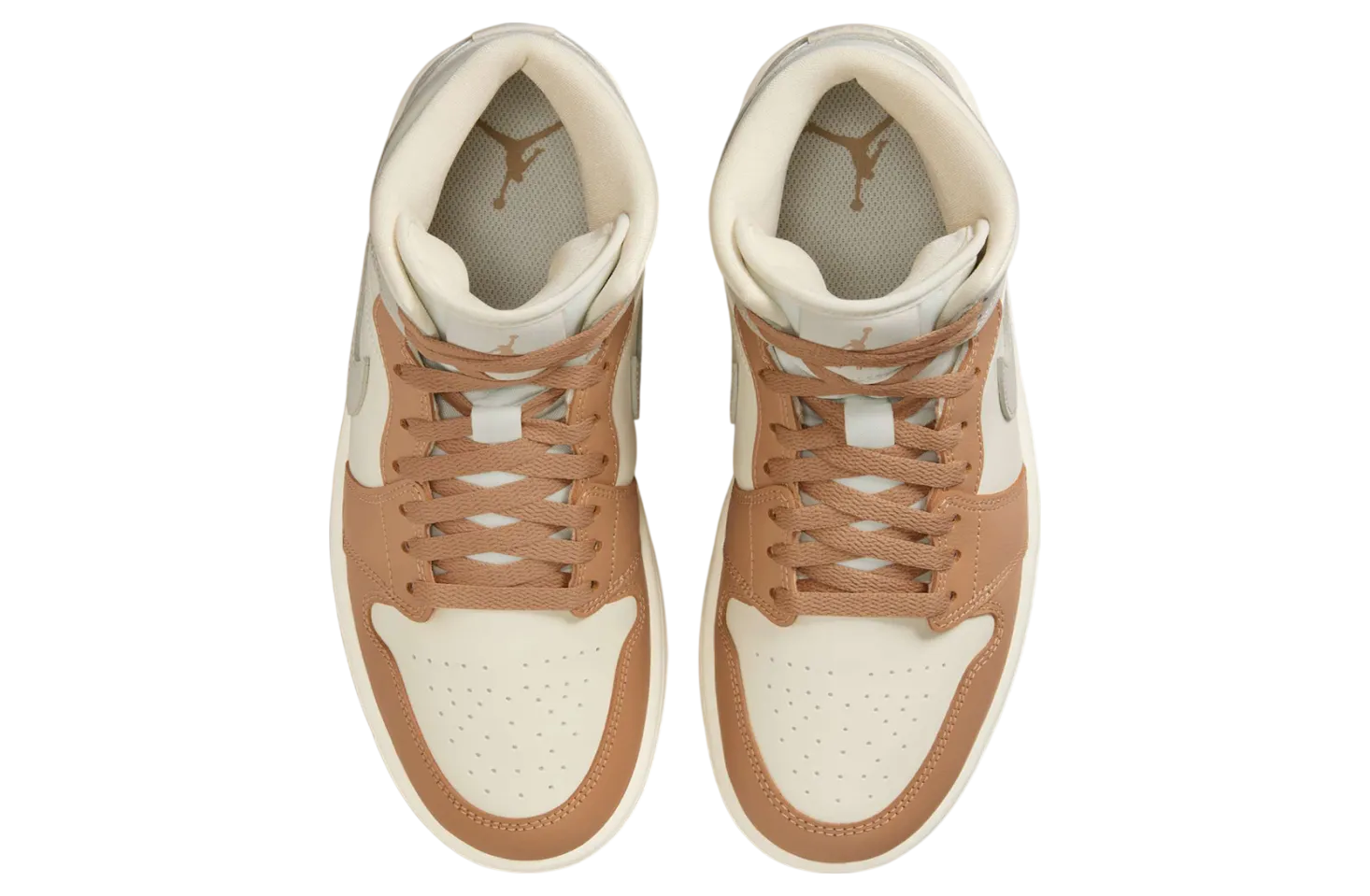 air jordan 1 mid wmns tan toe 1