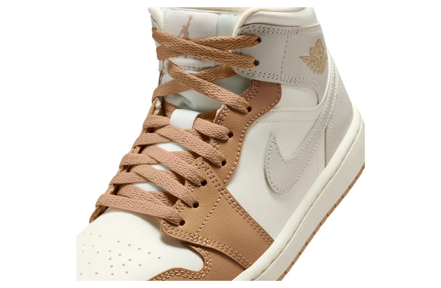 air jordan 1 mid wmns tan toe 4