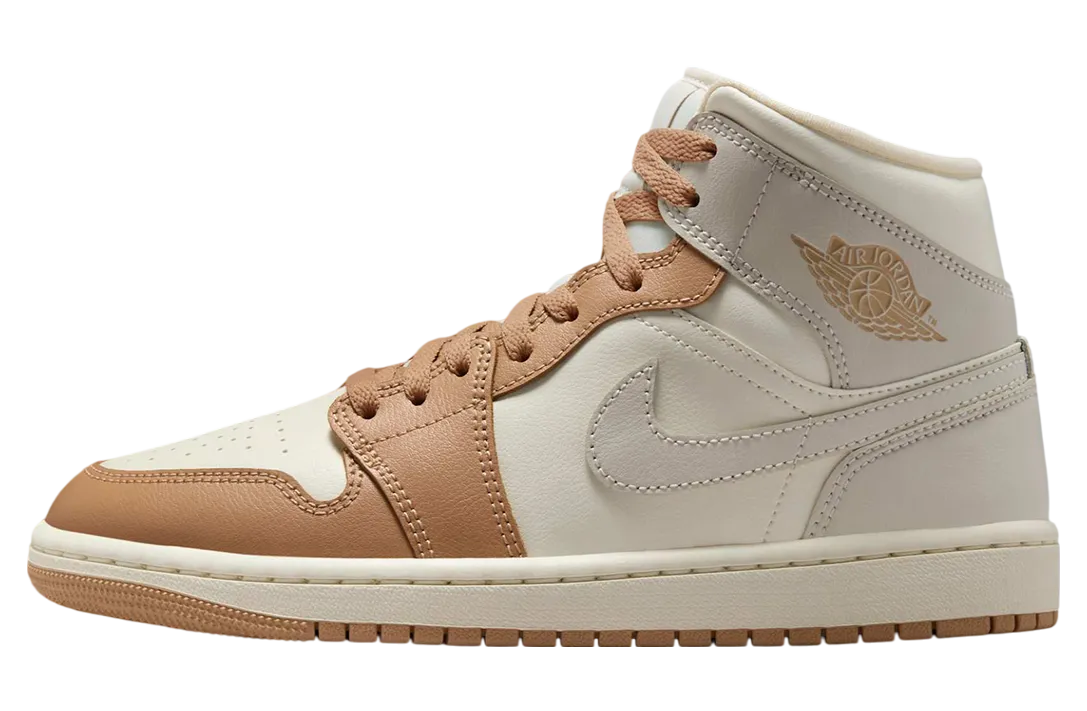 air jordan 1 mid wmns tan toe