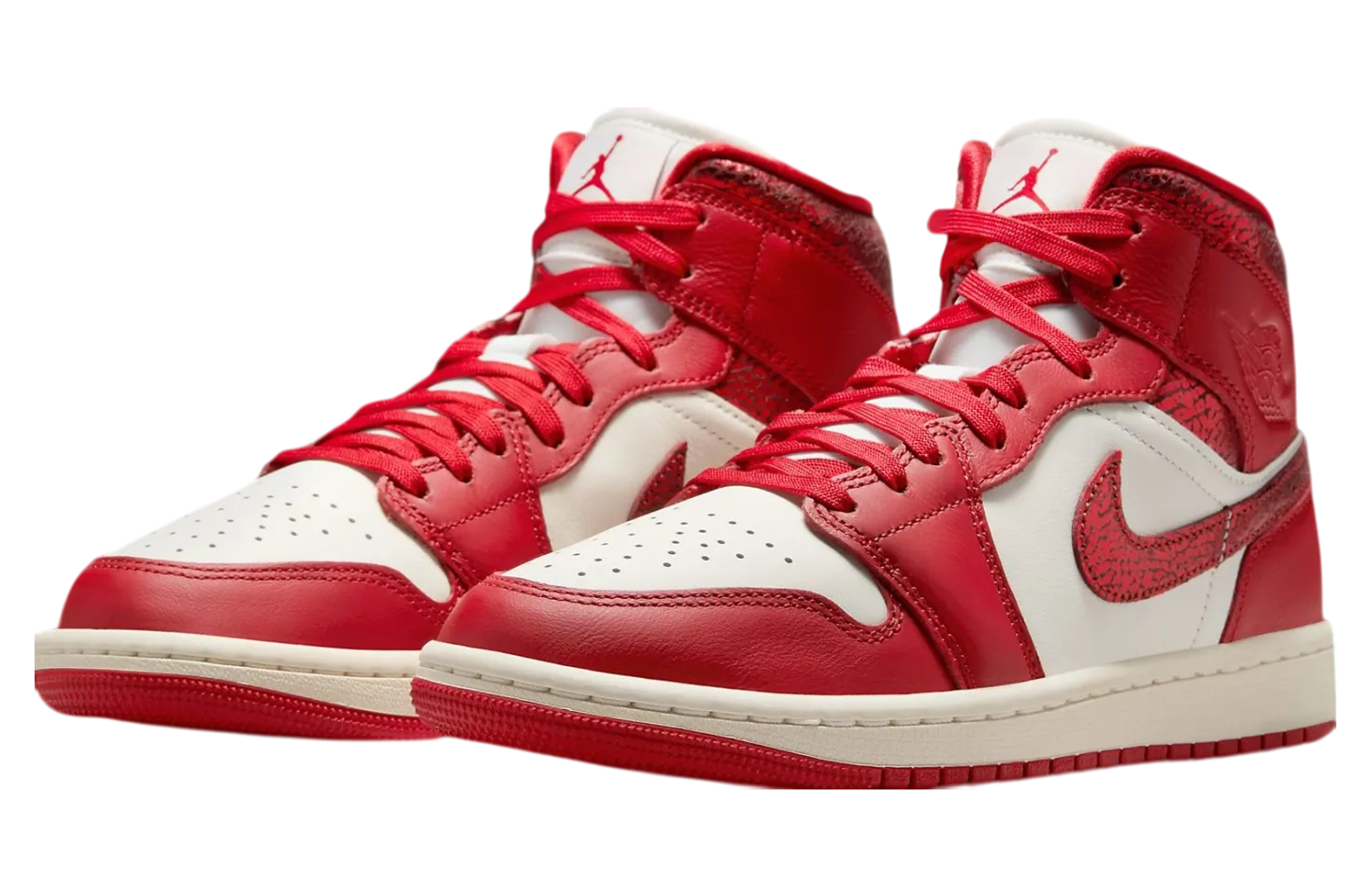 air jordan 1 mid wmns valentine s day cracked red metallic 0