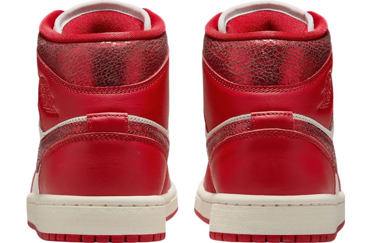 air jordan 1 mid wmns valentine s day cracked red metallic 3