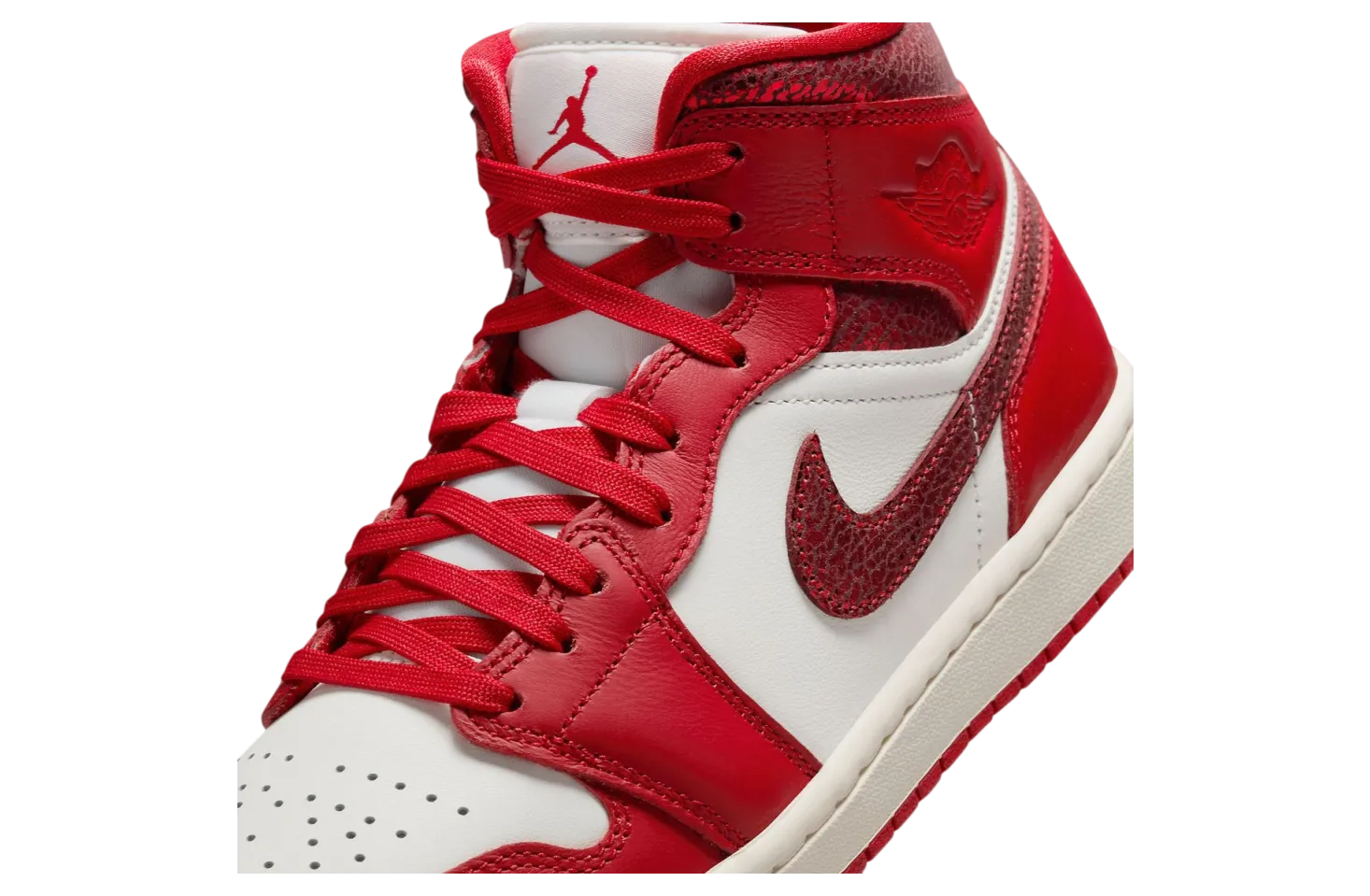 air jordan 1 mid wmns valentine s day cracked red metallic 5