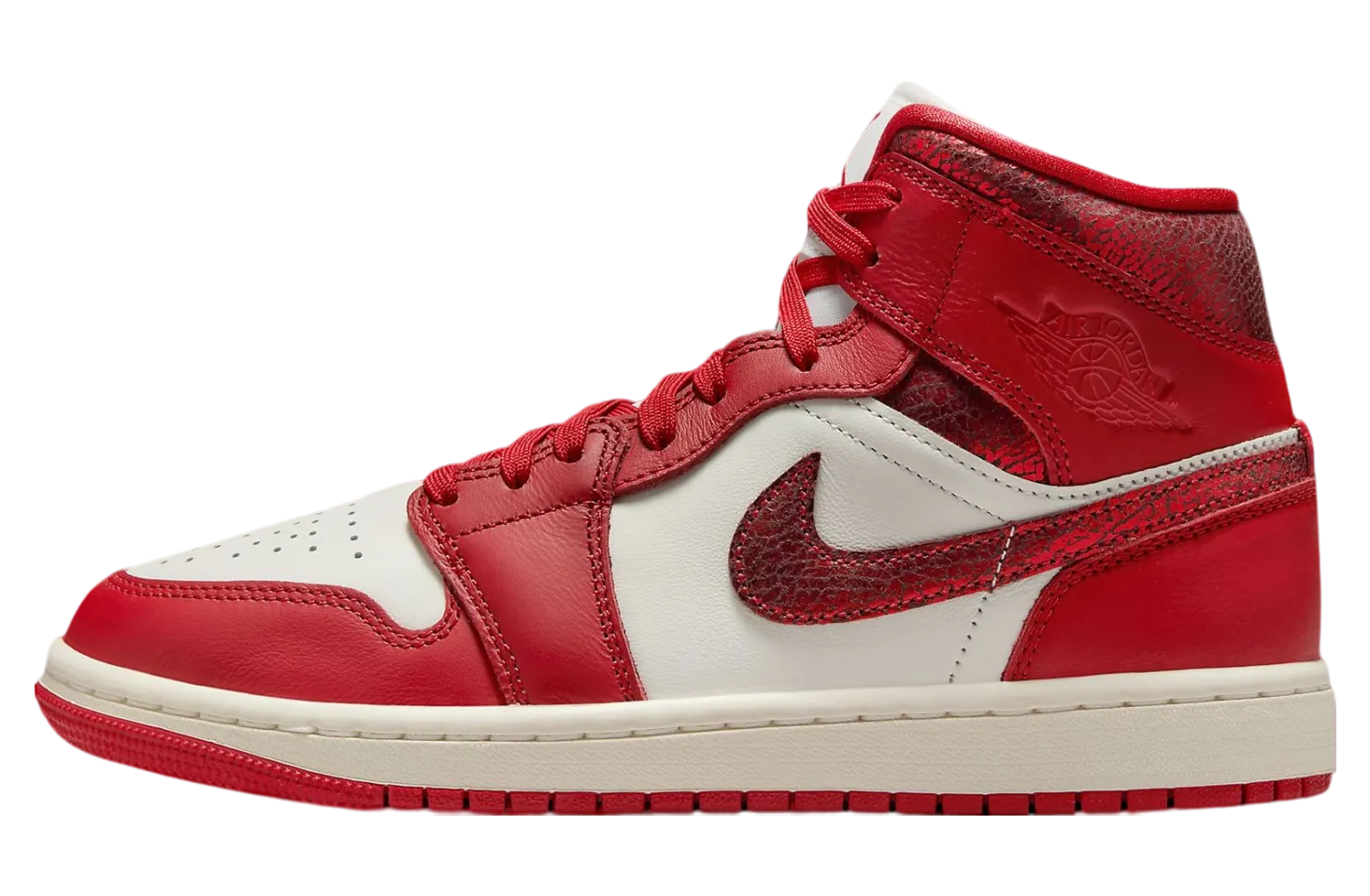 air jordan 1 mid wmns valentine s day cracked red metallic