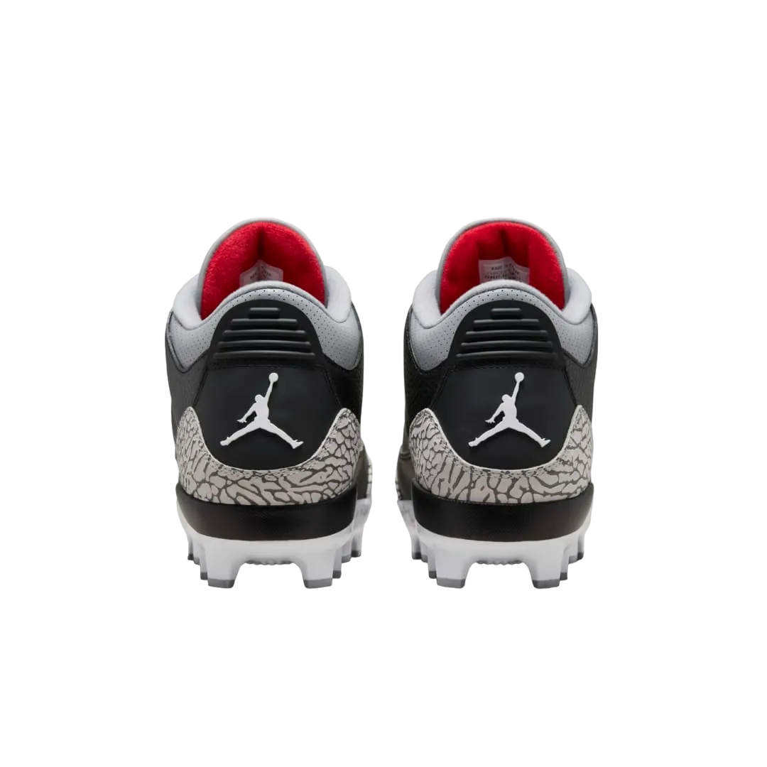 air jordan 3 baseball cleat black cement 2