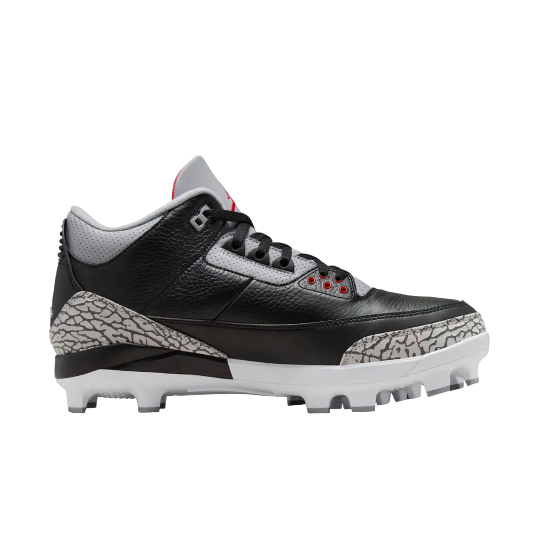 air jordan 3 baseball cleat black cement 3