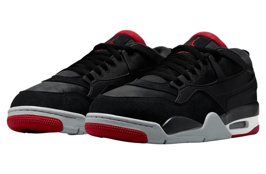 air jordan 4 rm black red white 0