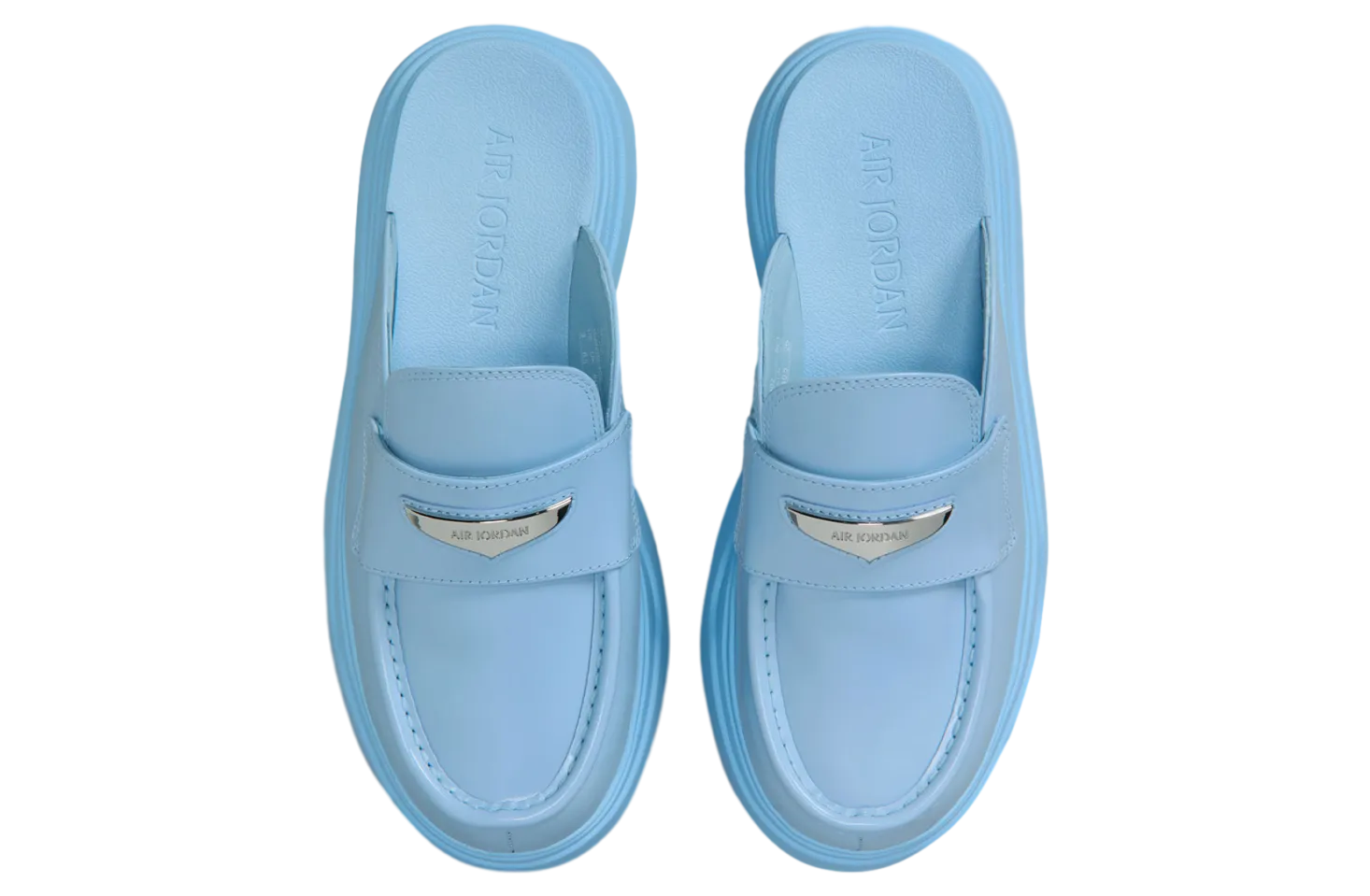 air jordan mule wmns psychic blue metallic silver 2