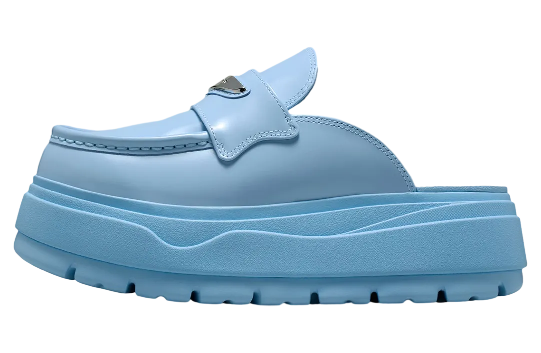 air jordan mule wmns psychic blue metallic silver