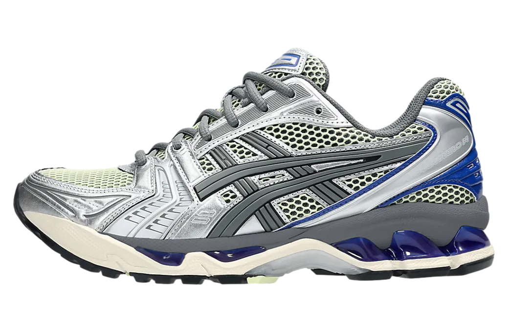asics gel kayano 14 soft yellow silver blue 0