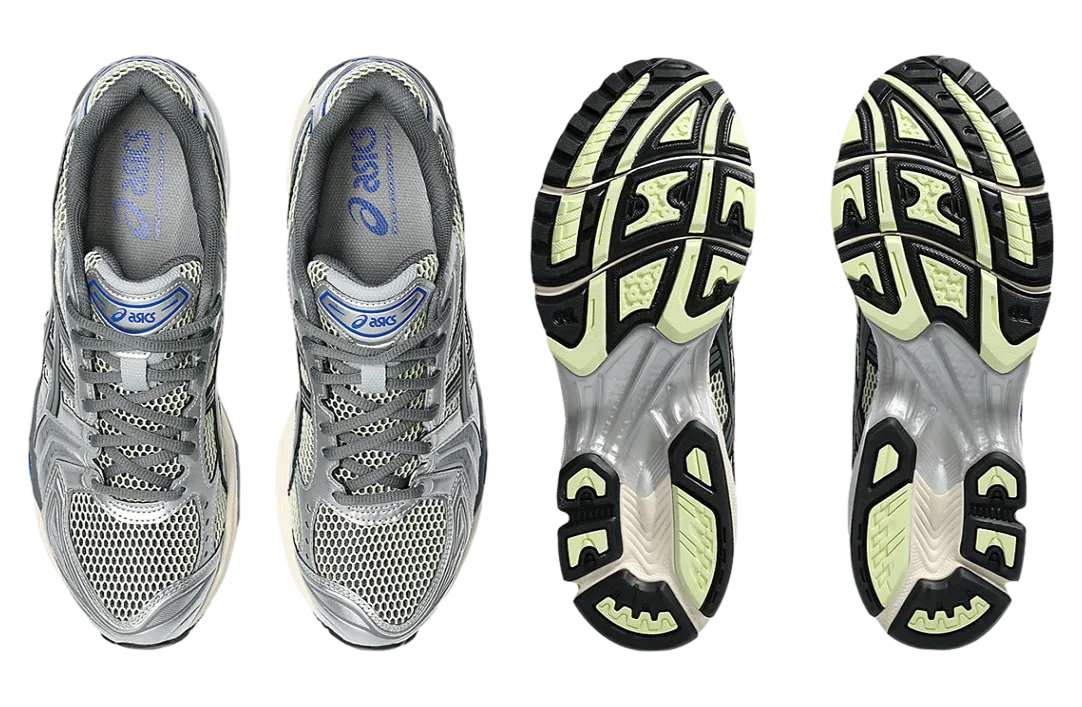 asics gel kayano 14 soft yellow silver blue 2