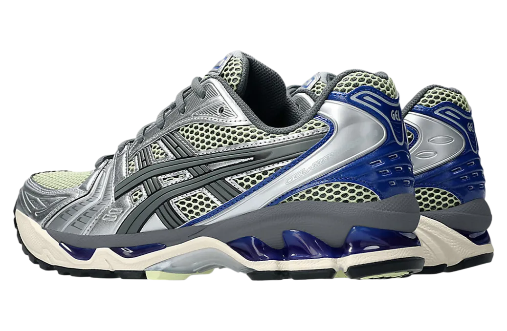 asics gel kayano 14 soft yellow silver blue 4