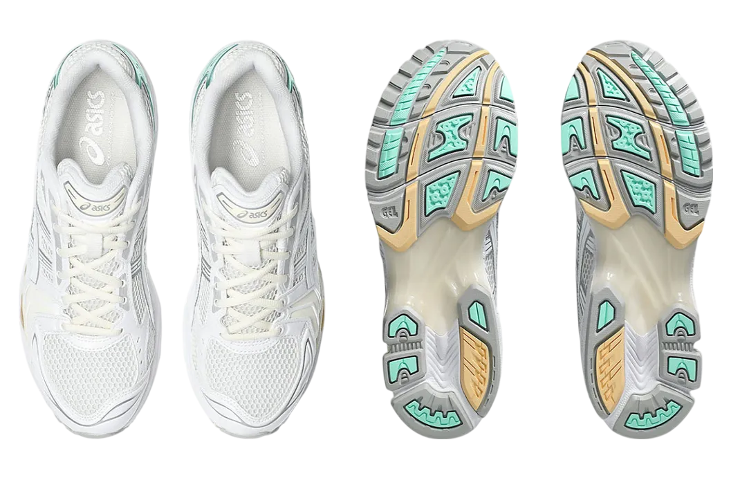 asics gel kayano 14 white green yellow 2