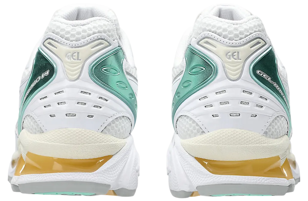 asics gel kayano 14 white green yellow 3