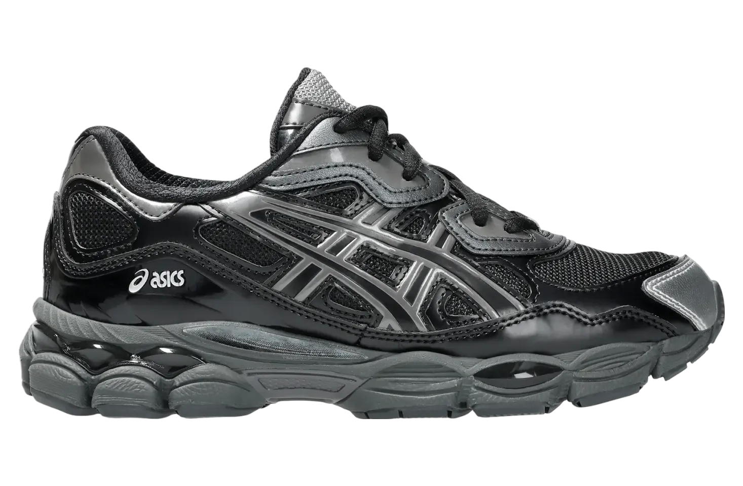 asics gel nyc silver toe black 1