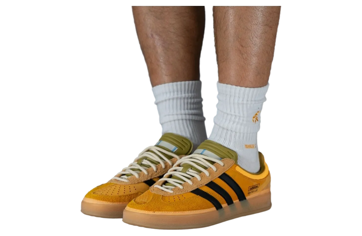 bad bunny x adidas gazelle indoor solar gold core black 2