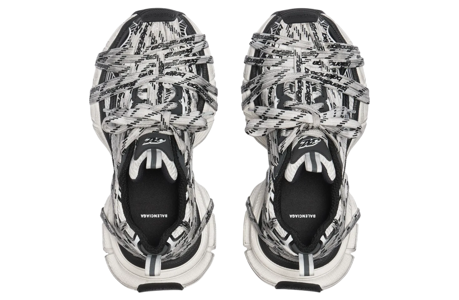 balenciaga 3xl extreme laces logo white black 4