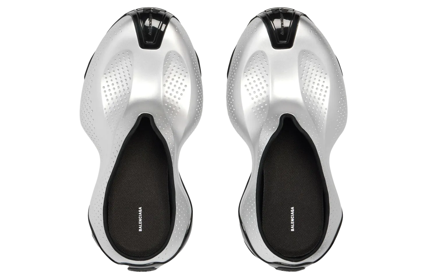 balenciaga basketball mule silver black 4