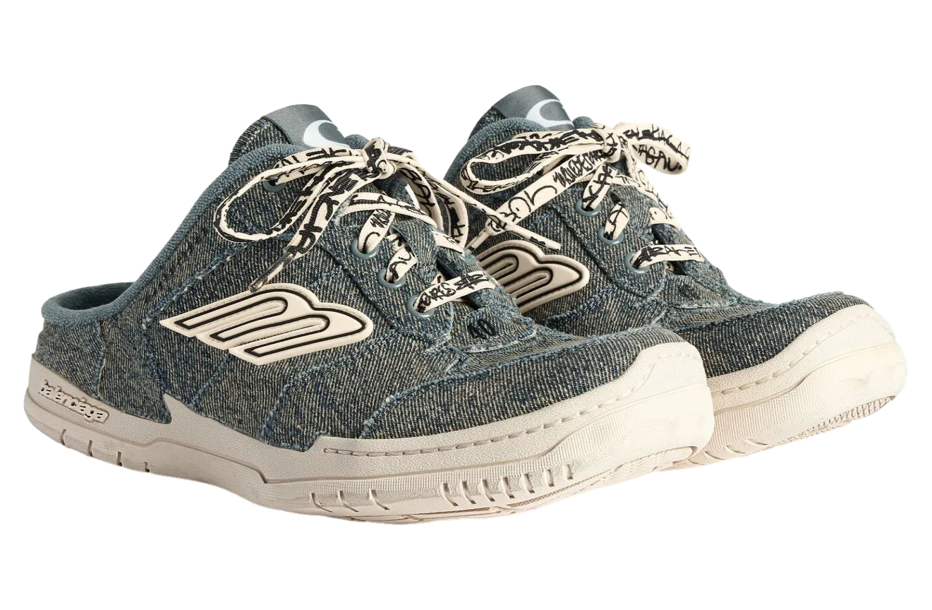 balenciaga hamptons denim mule wmns blue off white 0