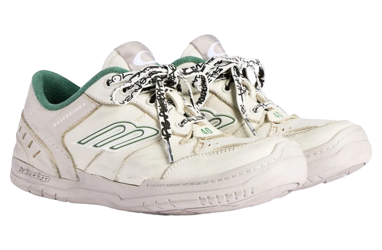 balenciaga hamptons medium worn out beige green 0