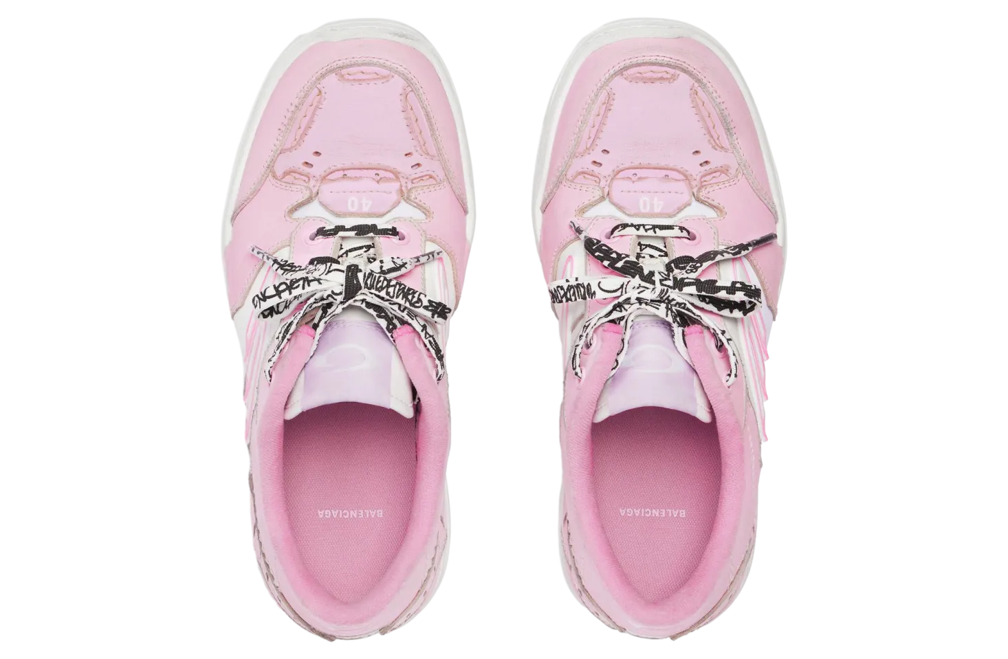 balenciaga hamptons medium worn out wmns pink white 4