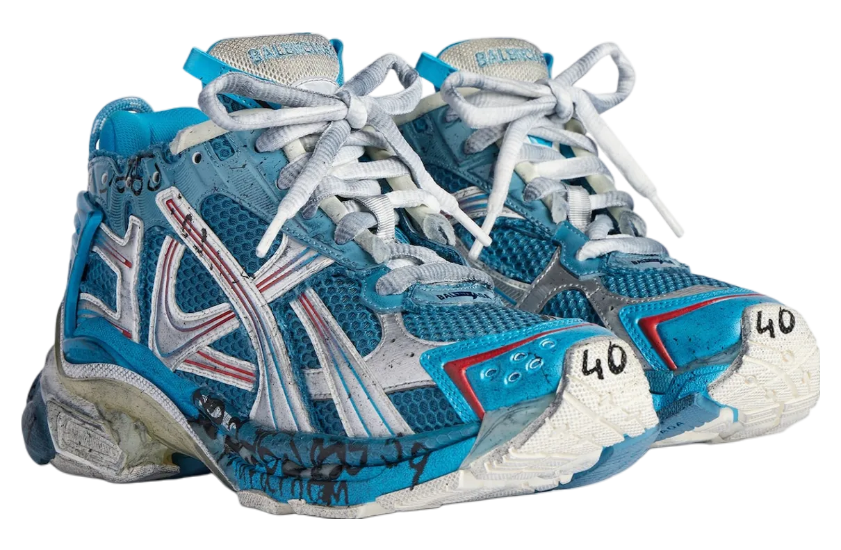 balenciaga runner marathon blue silver 0