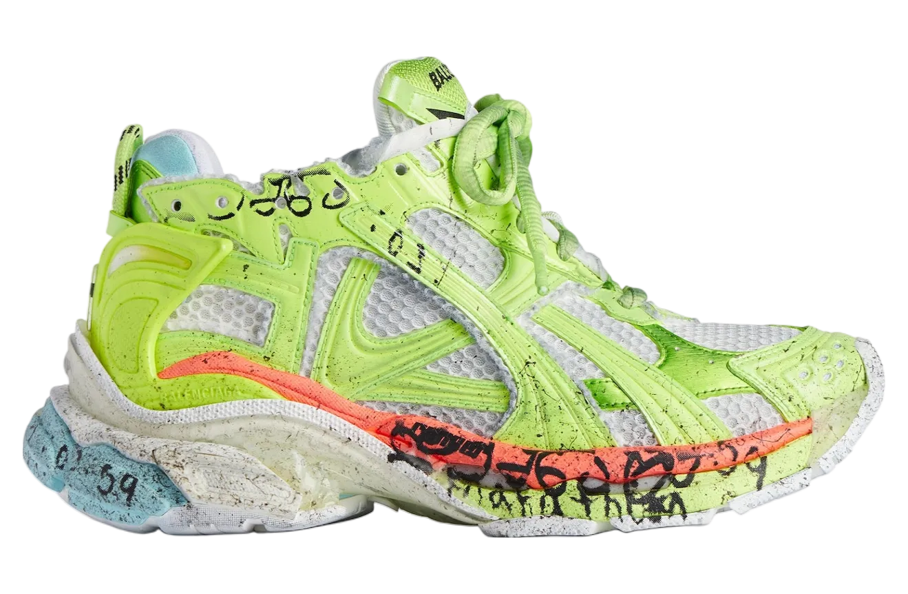 balenciaga runner marathon white neon yellow