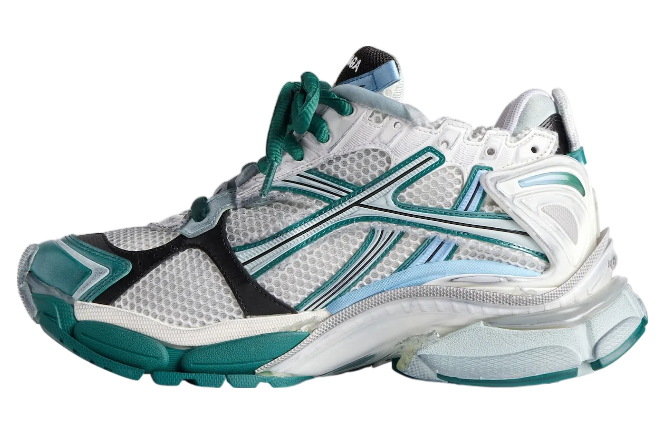 balenciaga runner white green blue 2