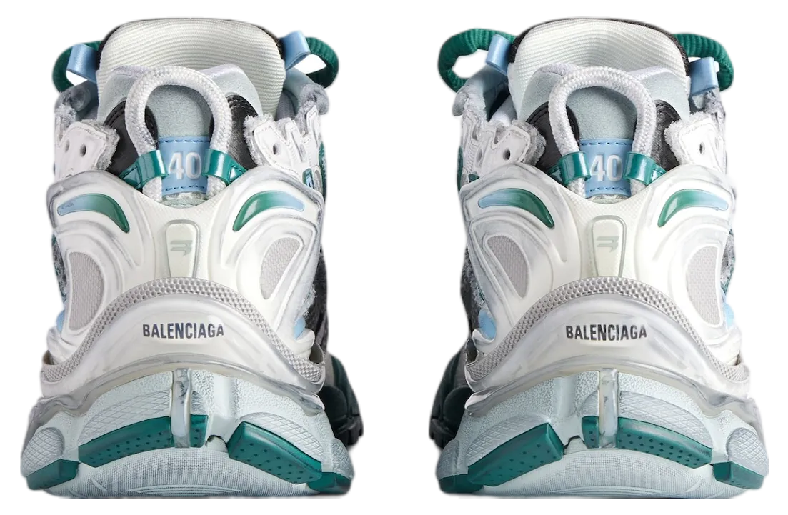 balenciaga runner white green blue 3