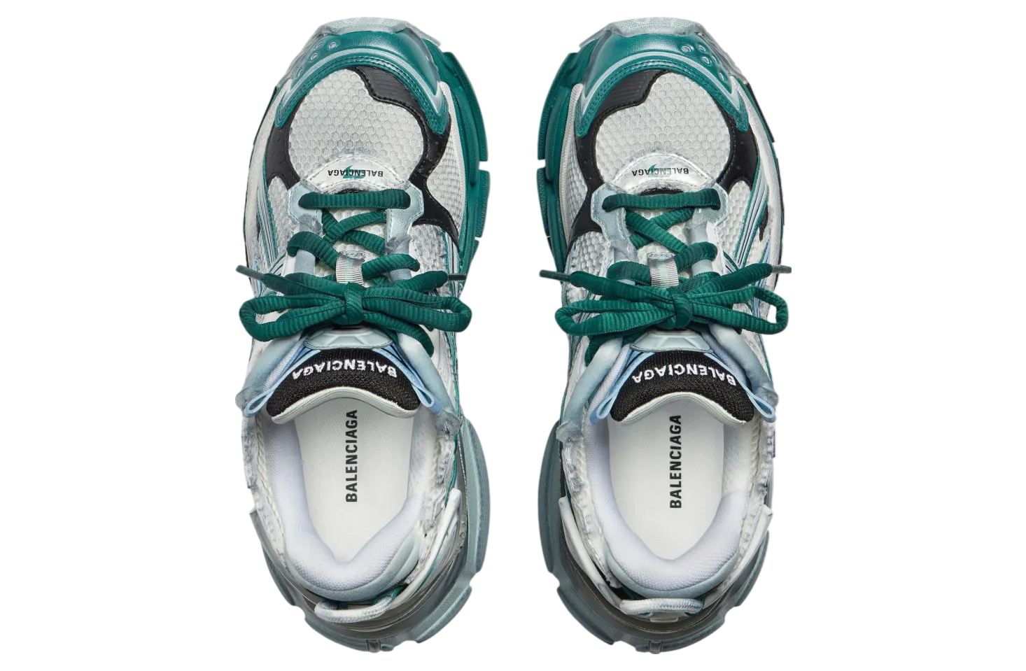 balenciaga runner white green blue 4