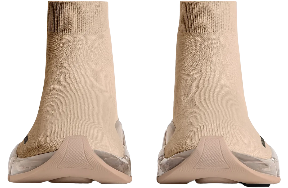 balenciaga speed 2 0 full clear sole recycled knit beige 1