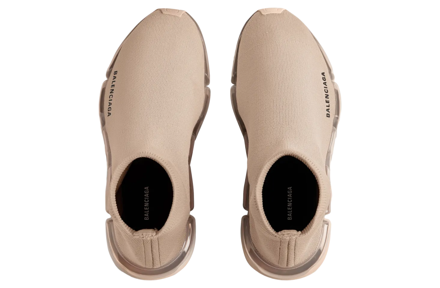 balenciaga speed 2 0 full clear sole recycled knit beige 4