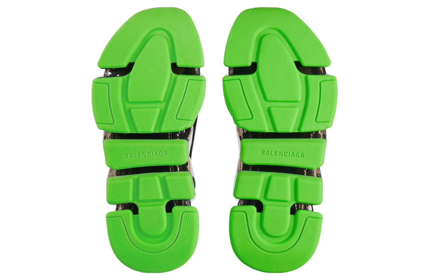 balenciaga speed 2 0 full clear sole recycled knit black neon green 5