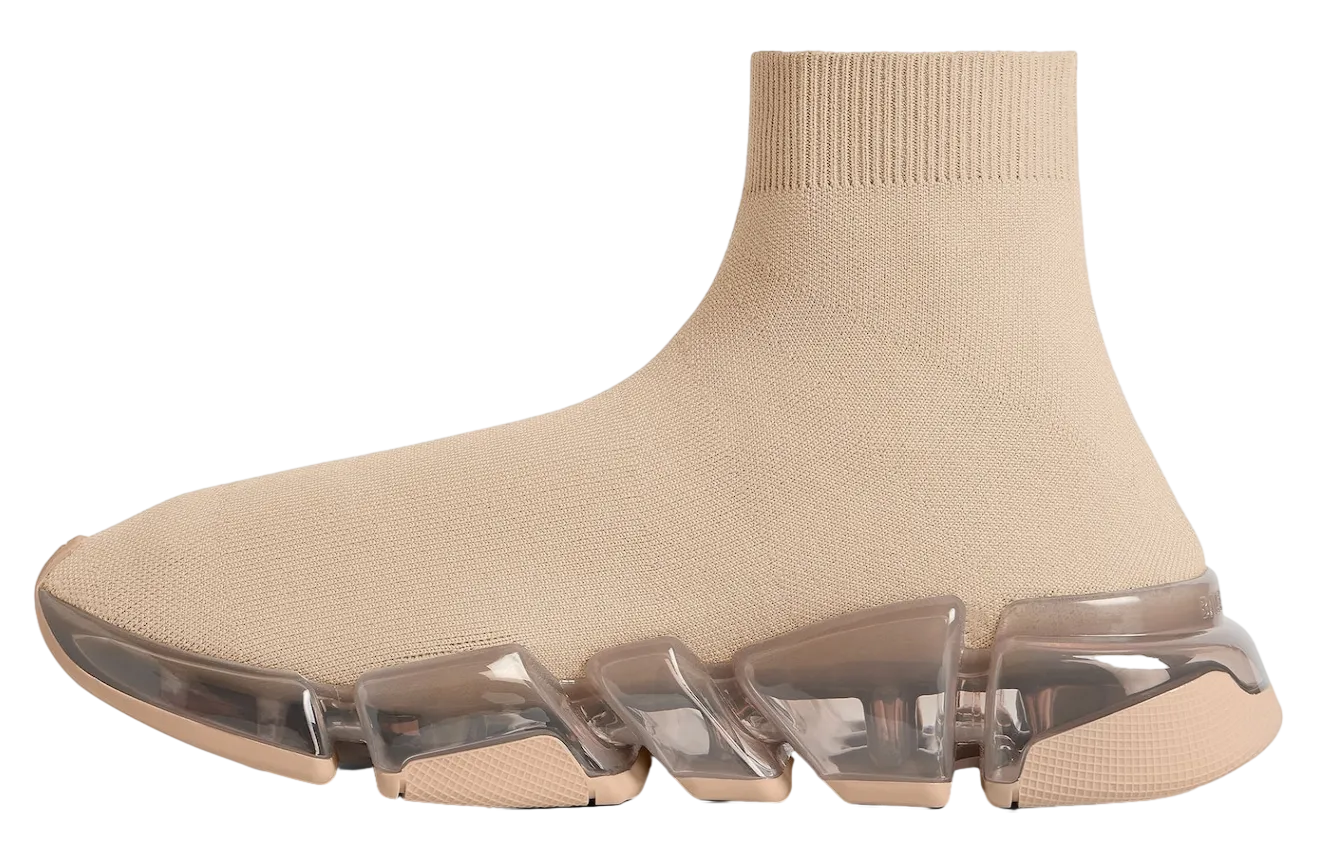 balenciaga speed 2 0 full clear sole recycled knit wmns beige 2