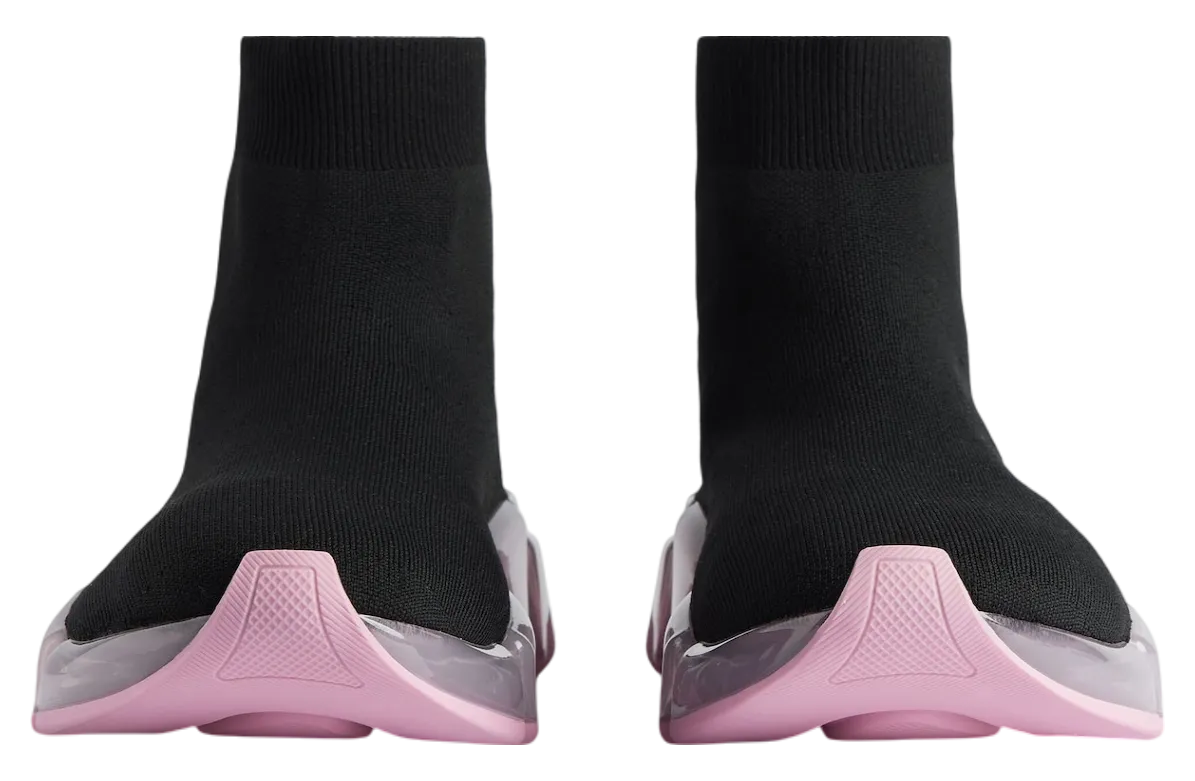 balenciaga speed 2 0 full clear sole recycled knit wmns black rose 1
