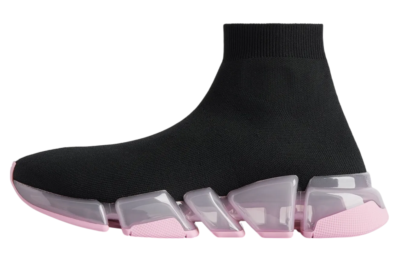 balenciaga speed 2 0 full clear sole recycled knit wmns black rose 2